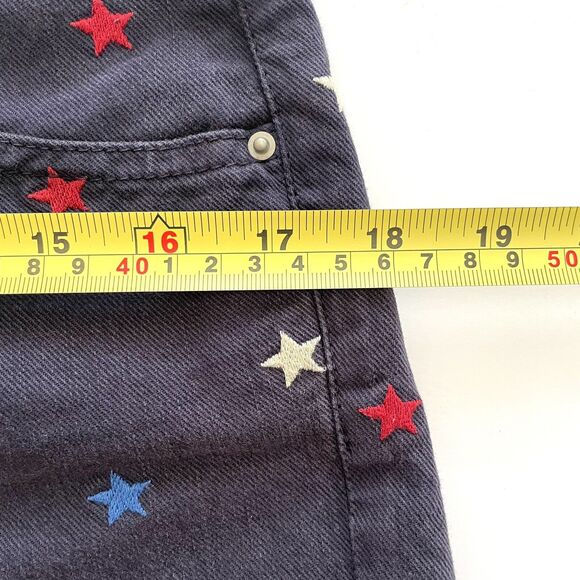 Isabel Marant Etoile Embroidered Stars Denim Shorts Mid Rise Navy Blue - Picture 8 of 12